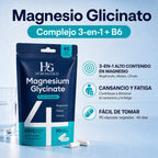 Magnesio HIMAGOLD 3-en-1 con vitamina B6: bisglicinato, malato y citrato en 90 cápsulas vegetales para 45 días