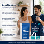 Las vitaminas y el magnesio del Pack Dúo contribuyen a la piel, el cabello, los músculos, el cansancio y los huesos