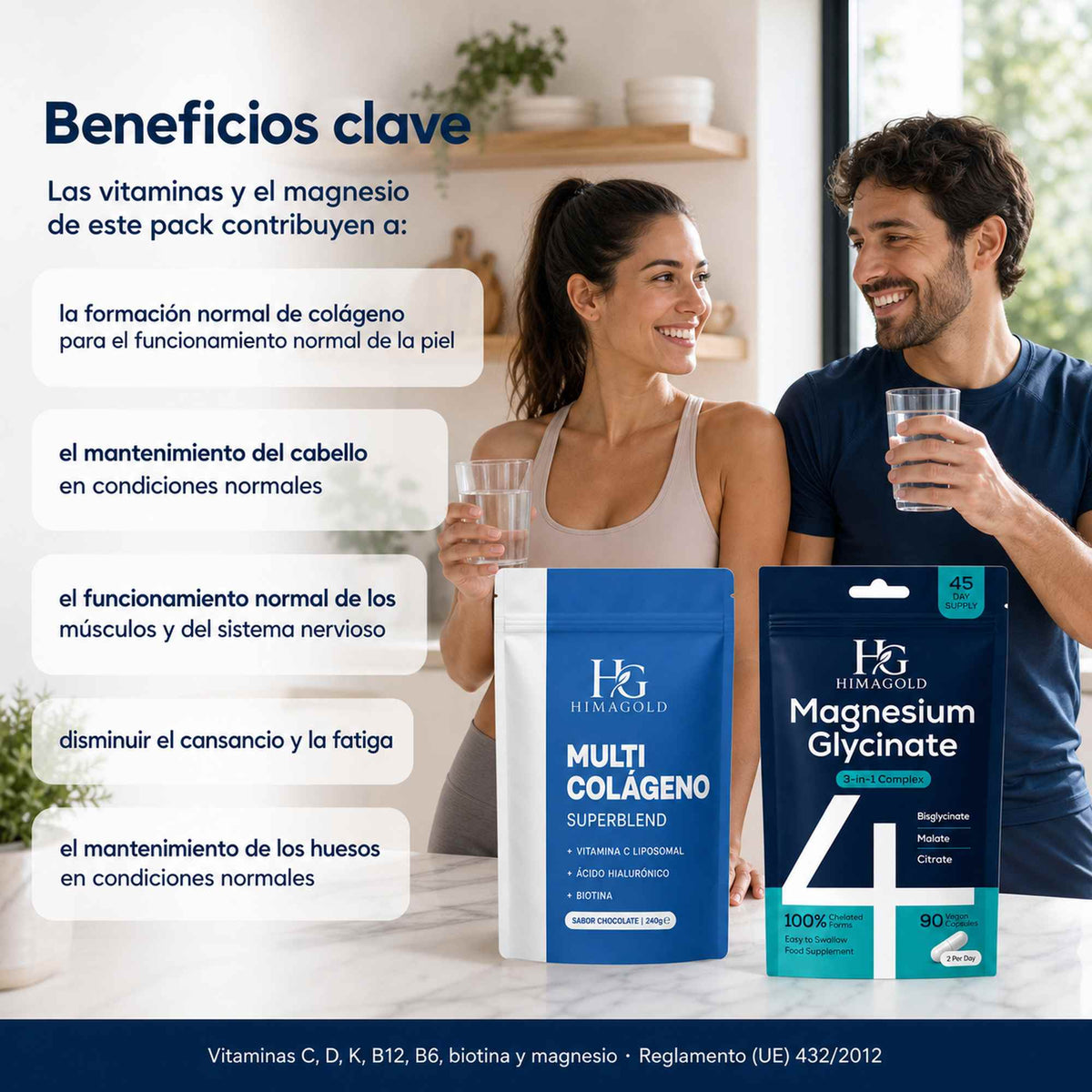 Las vitaminas y el magnesio del Pack Dúo contribuyen a la piel, el cabello, los músculos, el cansancio y los huesos