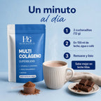 Cómo preparar el multicolágeno HIMAGOLD: dos cucharaditas de 12 gramos en 150 ml de leche, agua o café