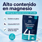 Complejo de magnesio HIMAGOLD con 250 mg de magnesio elemental por dosis, el 67% del valor de referencia