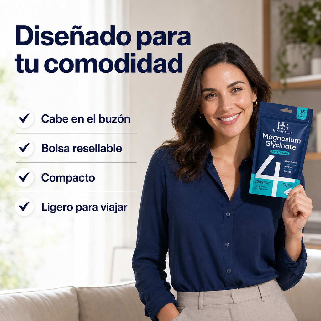 Bolsa resellable de magnesio HIMAGOLD, compacta y del tamaño justo para caber en el buzón